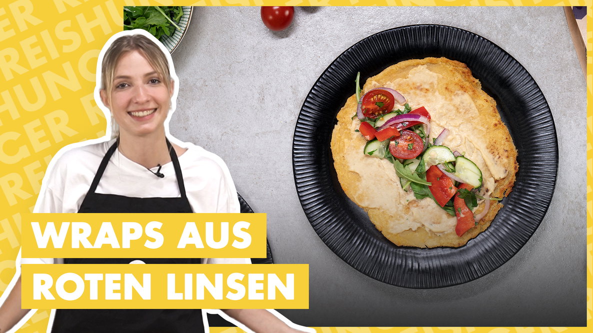 Wraps aus roten Linsen